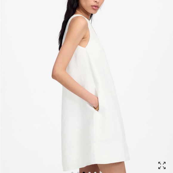 Madewell Mini Shift Dress in Linen Salt white size XS NWT - Picture 3 of 12
